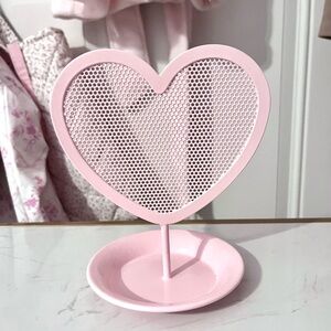 Pink Heart Earrings Jewelry Organizer Holder